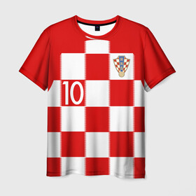Мужская футболка 3D с принтом Модрич Хорватия (форма) в Курске, 100% полиэфир | прямой крой, круглый вырез горловины, длина до линии бедер | Тематика изображения на принте: 10 | 2020 | 2022 | croatia | madrid | modric | real | европы | мадрид | мира | реал | сборная | хорватии | хорватия | чемпионат | чм