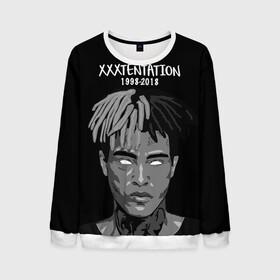 Мужской свитшот 3D с принтом Xxxtentation RIP в Курске, 100% полиэстер с мягким внутренним слоем | круглый вырез горловины, мягкая резинка на манжетах и поясе, свободная посадка по фигуре | Тематика изображения на принте: at | i | look | me | p | r | r.i.p. | revenge | rip | x | xtentation | xxx | рэп