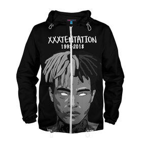 Мужская ветровка 3D с принтом Xxxtentation RIP в Курске, 100% полиэстер | подол и капюшон оформлены резинкой с фиксаторами, два кармана без застежек по бокам, один потайной карман на груди | Тематика изображения на принте: at | i | look | me | p | r | r.i.p. | revenge | rip | x | xtentation | xxx | рэп