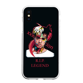 Чехол для iPhone XS Max матовый с принтом XXXTentacion RIP Legend 2 в Курске, Силикон | Область печати: задняя сторона чехла, без боковых панелей | legend | r.i.p. | rap | rip | tentacion | xxxtentacion | джасей онфрой | икс | легенда | покойся с миром | рэп | тентаньсьен | тентасьён | тентасьон | экс