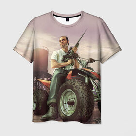 Мужская футболка 3D с принтом Grand Theft Auto в Курске, 100% полиэфир | прямой крой, круглый вырез горловины, длина до линии бедер | action | adventure | герой | гта | лос анджелес | лос сантос | мир | открытый | полет | сан андреас | сила | стрельба