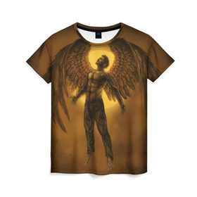 Женская футболка 3D с принтом Deus Ex: Human Revolution в Курске, 100% полиэфир ( синтетическое хлопкоподобное полотно) | прямой крой, круглый вырез горловины, длина до линии бедер | action | rpg | ангел | бог | детройт | из | киберпанк | революция | стелс | человечества | экшен