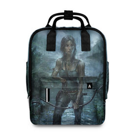Женский рюкзак 3D с принтом Tomb Raider: Лара Крофт в Курске, 100% полиэстер | лямки с регулируемой длиной, сверху ручки, чтобы рюкзак нести как сумку. Основное отделение закрывается на молнию, как и внешний карман. Внутри два дополнительных кармана, один из которых закрывается на молнию. По бокам два дополнительных кармашка, куда поместится маленькая бутылочка
 | adventure | lara croft | tomb rider | археолог | гробниц | крофт | лара | приключения | расхитительница