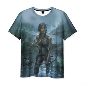 Мужская футболка 3D с принтом Tomb Raider: Лара Крофт в Курске, 100% полиэфир | прямой крой, круглый вырез горловины, длина до линии бедер | adventure | lara croft | tomb rider | археолог | гробниц | крофт | лара | приключения | расхитительница