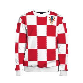 Детский свитшот 3D с принтом Форма Хорватии в Курске, 100% полиэстер | свободная посадка, прямой крой, мягкая тканевая резинка на рукавах и понизу свитшота | football | sport | команды чм | сборная хорватии | сборные по футболу | сборные чм | футбол | хорватия | чемпионат мира