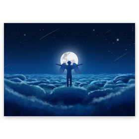 Поздравительная открытка с принтом XXXTentacion Fly в Курске, 100% бумага | плотность бумаги 280 г/м2, матовая, на обратной стороне линовка и место для марки
 | art | fly | moon | rap | space | tentacion | xxx | xxxtentacion | космос | луна | небеса | тентасьон
