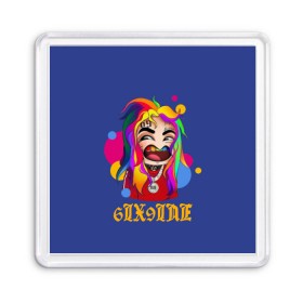 Магнит 55*55 с принтом 6IX9INE BLUE в Курске, Пластик | Размер: 65*65 мм; Размер печати: 55*55 мм | 6ix9ine | sixnine | tekashi