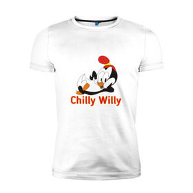 Мужская футболка премиум с принтом Chilly Willy в Курске, 92% хлопок, 8% лайкра | приталенный силуэт, круглый вырез ворота, длина до линии бедра, короткий рукав | Тематика изображения на принте: chilly | chilly willy | арт | животные | милые | мультфильмы | пингвины | чилли вилли