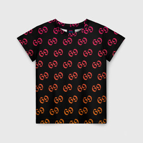 Детская футболка 3D с принтом 6IX9INE 69 в Курске, 100% гипоаллергенный полиэфир | прямой крой, круглый вырез горловины, длина до линии бедер, чуть спущенное плечо, ткань немного тянется | 6ix9ine | sixnine | tekashi