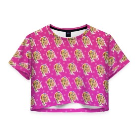 Женская футболка Cropp-top с принтом 6IX9INE PATTERN в Курске, 100% полиэстер | круглая горловина, длина футболки до линии талии, рукава с отворотами | 6ix9ine | sixnine | tekashi