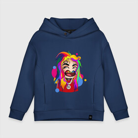 Детское худи Oversize хлопок с принтом 6IX9INE COLORS в Курске, френч-терри — 70% хлопок, 30% полиэстер. Мягкий теплый начес внутри —100% хлопок | боковые карманы, эластичные манжеты и нижняя кромка, капюшон на магнитной кнопке | 6ix9ine | sixnine | tekashi