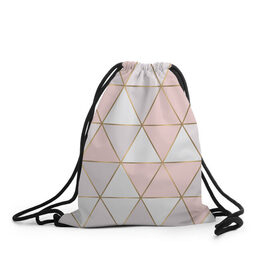 Рюкзак-мешок 3D с принтом Розовые треугольники в Курске, 100% полиэстер | плотность ткани — 200 г/м2, размер — 35 х 45 см; лямки — толстые шнурки, застежка на шнуровке, без карманов и подкладки | абстракция | геометрия | розовый | треугольники