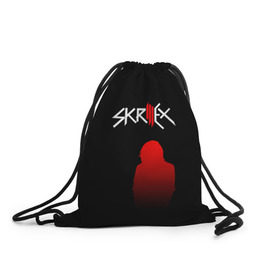 Рюкзак-мешок 3D с принтом Skrillex в Курске, 100% полиэстер | плотность ткани — 200 г/м2, размер — 35 х 45 см; лямки — толстые шнурки, застежка на шнуровке, без карманов и подкладки | Тематика изображения на принте: 