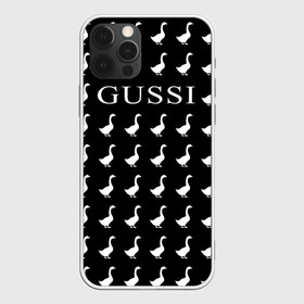 Чехол для iPhone 12 Pro с принтом Gussi Black в Курске, силикон | область печати: задняя сторона чехла, без боковых панелей | gucci | gussi ga ga ga | gussi gang | бренд | гусь | птица