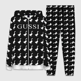 Женский костюм 3D с принтом Gussi Black в Курске,  |  | gucci | gussi ga ga ga | gussi gang | бренд | гусь | птица