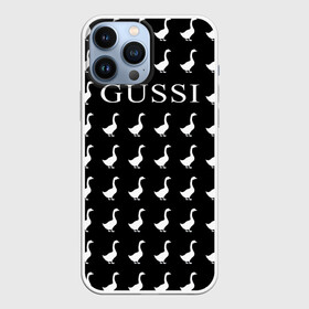 Чехол для iPhone 13 Pro Max с принтом Gussi Black в Курске,  |  | gucci | gussi ga ga ga | gussi gang | бренд | гусь | птица
