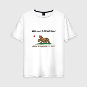 Женская футболка хлопок Oversize с принтом NCR в Курске, 100% хлопок | свободный крой, круглый ворот, спущенный рукав, длина до линии бедер
 | fallout | ncr | new california republic | new vegas