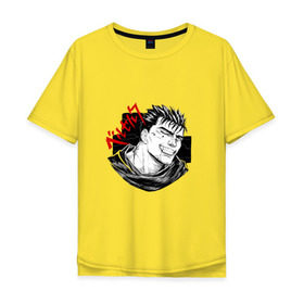 Мужская футболка хлопок Oversize с принтом Берсерк. Гатс в Курске, 100% хлопок | свободный крой, круглый ворот, “спинка” длиннее передней части | berserk | berzerk | guts | берсерк | гатс