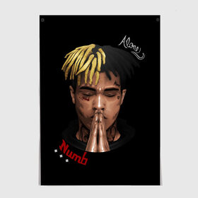 Постер с принтом XXXtentacion (Alone 3D) в Курске, 100% бумага
 | бумага, плотность 150 мг. Матовая, но за счет высокого коэффициента гладкости имеет небольшой блеск и дает на свету блики, но в отличии от глянцевой бумаги не покрыта лаком | alone | art | numb | rap | tentacion | xxxtentacion