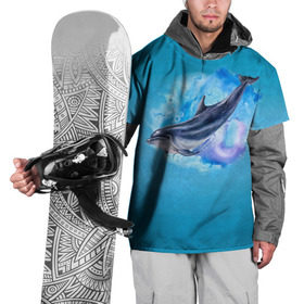 Накидка на куртку 3D с принтом Дельфин в Курске, 100% полиэстер |  | Тематика изображения на принте: dolphin | акварель | дельфин | море | морские млекопитающие | океан | синий
