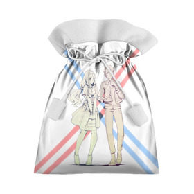 Подарочный 3D мешок с принтом Darling in the Franxx в Курске, 100% полиэстер | Размер: 29*39 см | darling | darling in the franxx | franxx | kokoro | mitsuru | милый | милый во франкcе | франкс
