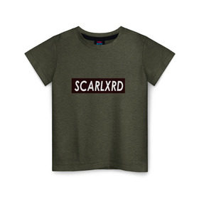 Детская футболка хлопок с принтом scarlxrd_black в Курске, 100% хлопок | круглый вырез горловины, полуприлегающий силуэт, длина до линии бедер | scarlxrd | мариус