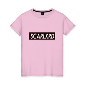 Женская футболка хлопок с принтом scarlxrd_black в Курске, 100% хлопок | прямой крой, круглый вырез горловины, длина до линии бедер, слегка спущенное плечо | scarlxrd | мариус