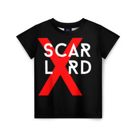 Детская футболка 3D с принтом scarlxrd_3 в Курске, 100% гипоаллергенный полиэфир | прямой крой, круглый вырез горловины, длина до линии бедер, чуть спущенное плечо, ткань немного тянется | Тематика изображения на принте: scarlxrd | мариус