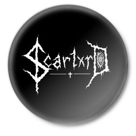 Значок с принтом scarlxrd в Курске,  металл | круглая форма, металлическая застежка в виде булавки | scarlxrd | мариус