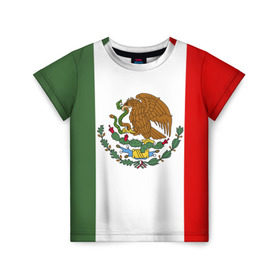 Детская футболка 3D с принтом Мексика Чемпионат Мира в Курске, 100% гипоаллергенный полиэфир | прямой крой, круглый вырез горловины, длина до линии бедер, чуть спущенное плечо, ткань немного тянется | mexico | бразилия | мексика | сборная мексики | футбол | чемпионат мира