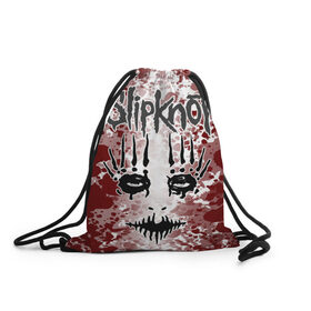 Рюкзак-мешок 3D с принтом Slipknot Joey Jordison в Курске, 100% полиэстер | плотность ткани — 200 г/м2, размер — 35 х 45 см; лямки — толстые шнурки, застежка на шнуровке, без карманов и подкладки | 