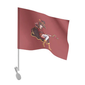 Флаг для автомобиля с принтом Megumin в Курске, 100% полиэстер | Размер: 30*21 см | konosuba | megumin | мегумин