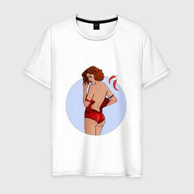 Мужская футболка хлопок с принтом Чили в Курске, 100% хлопок | прямой крой, круглый вырез горловины, длина до линии бедер, слегка спущенное плечо. | белье | девушка | купальник | перец | чили. красный