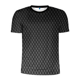 Мужская футболка 3D спортивная с принтом Чешуя дракона в Курске, 100% полиэстер с улучшенными характеристиками | приталенный силуэт, круглая горловина, широкие плечи, сужается к линии бедра | змеиная кожа | змея | черный