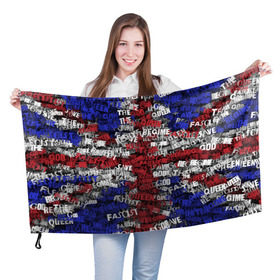 Флаг 3D с принтом God Save the Queen! в Курске, 100% полиэстер | плотность ткани — 95 г/м2, размер — 67 х 109 см. Принт наносится с одной стороны | punk | punk rock | rock | rock n roll | англия | великобритания | панк | панк рок | рок | рок н ролл | флаг