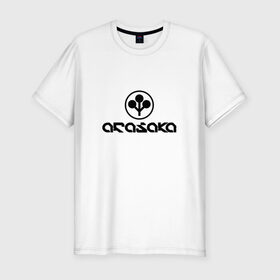 Мужская футболка премиум с принтом ARASAKA   CYBERPUNK 2077 в Курске, 92% хлопок, 8% лайкра | приталенный силуэт, круглый вырез ворота, длина до линии бедра, короткий рукав | 