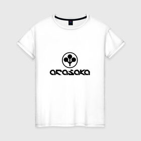Женская футболка хлопок с принтом ARASAKA   CYBERPUNK 2077 в Курске, 100% хлопок | прямой крой, круглый вырез горловины, длина до линии бедер, слегка спущенное плечо | 