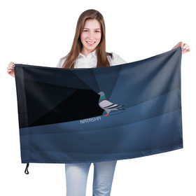 Флаг 3D с принтом Голубь Наташа в Курске, 100% полиэстер | плотность ткани — 95 г/м2, размер — 67 х 109 см. Принт наносится с одной стороны | natasha | голубь наташа | мемы