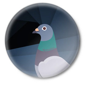 Значок с принтом Голубь Наташа в Курске,  металл | круглая форма, металлическая застежка в виде булавки | natasha | голубь наташа | мемы
