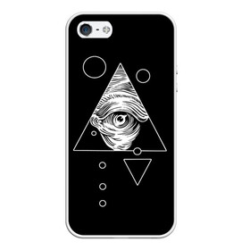 Чехол для iPhone 5/5S матовый с принтом Всевидящее око в Курске, Силикон | Область печати: задняя сторона чехла, без боковых панелей | Тематика изображения на принте: tattoo | в треугольнике | всевидящее око | всевидящий глаз | зрачок | пирамида | тату