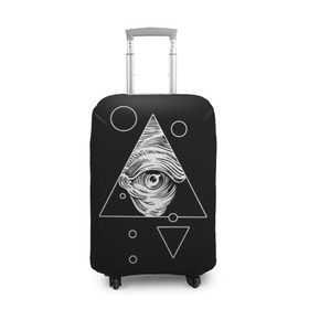 Чехол для чемодана 3D с принтом Всевидящее око в Курске, 86% полиэфир, 14% спандекс | двустороннее нанесение принта, прорези для ручек и колес | tattoo | в треугольнике | всевидящее око | всевидящий глаз | зрачок | пирамида | тату