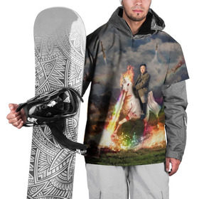 Накидка на куртку 3D с принтом Ким чен ын на Единороге в Курске, 100% полиэстер |  | Тематика изображения на принте: 