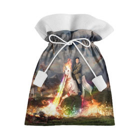 Подарочный 3D мешок с принтом Ким чен ын на Единороге в Курске, 100% полиэстер | Размер: 29*39 см | 