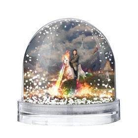 Снежный шар с принтом Ким чен ын на Единороге в Курске, Пластик | Изображение внутри шара печатается на глянцевой фотобумаге с двух сторон | Тематика изображения на принте: 