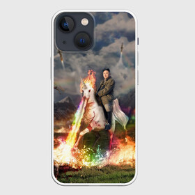 Чехол для iPhone 13 mini с принтом Ким чен ын на Единороге в Курске,  |  | Тематика изображения на принте: 