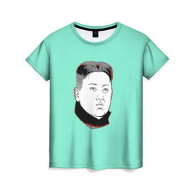 Женская футболка 3D с принтом Ким чен ын в Курске, 100% полиэфир ( синтетическое хлопкоподобное полотно) | прямой крой, круглый вырез горловины, длина до линии бедер | 