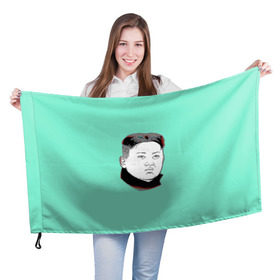 Флаг 3D с принтом Ким чен ын в Курске, 100% полиэстер | плотность ткани — 95 г/м2, размер — 67 х 109 см. Принт наносится с одной стороны | 