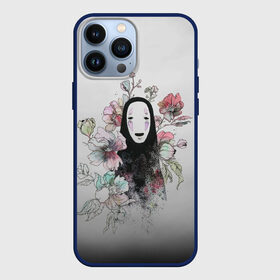 Чехол для iPhone 13 Pro Max с принтом Каонаси в цветах на дымчатом фоне в Курске,  |  | Тематика изображения на принте: spirited away | миядзаки | хаяо