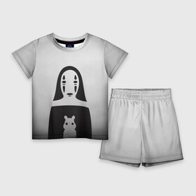 Детский костюм с шортами 3D с принтом Каонаси и хомячок в Курске,  |  | Тематика изображения на принте: spirited away | миядзаки | хаяо