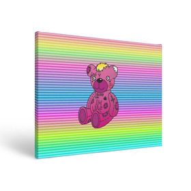 Холст прямоугольный с принтом Мишка Lil Peep в Курске, 100% ПВХ |  | Тематика изображения на принте: gbc | hip hop | lil peep | love | pink | rap | лил пип | лилпип | медведь | медвежонок | мишка | реп | розовый | рэп | тату | трэп | хип хоп | эмо